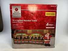 Gemmy 11’ Santa Reindeer Stable Christmas Inflatable Airblown X-mas Holiday picture