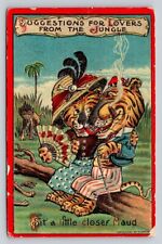 c1910 Fantasy Anthropomorphic Dressed Tigers Smoking Cigar Baboon Kaplan P104A picture