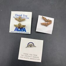 Lot Of Vintage Aircraft Owners & Pilots Association AOPA Member Wings Lapel Pins picture