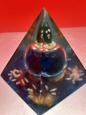 Vintage Blue Snow Globe Pyramid. Made In Mexico💥 picture
