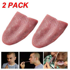 2 Pack Realistic Fake Tongue Stretch Gag Joke Prank Magic Trick Scary Funny Toy picture