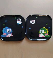 2 Custom BUBBLE BOBBLE hand painted ceramic dinner plates  Never before used. picture