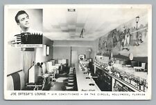 Joe Ortega's Lounge HOLLYWOOD Florida RPPC Bar Photo—Accordion Liquor 1940s picture