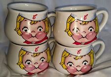 Set Of Four 1998 Campbell's Soup Kid Large Ceramic Cup Mug Graphic Bowls 4 picture