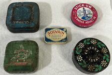 Lot of 5 Vintage Tins Including Soovain Carter Ink Stick Um LC Smith Bros & More picture