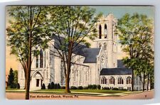 Warren PA-Pennsylvania, First Methodist Church, Antique Vintage Postcard picture