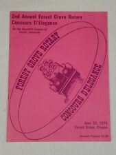 2nd Annual Forest Grove Rotary Concours D'Elegance Car Show Program 1974-Rare picture
