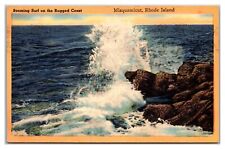Booming Surf On The Rugged Coast Misquamicut Rhode Island Crashing Wave On Rocks picture
