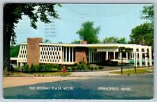 Federal Plaza Motel, Springfield MA, 1957 Postcard, Pray For Peace Slogan Cancel picture