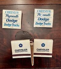 Vintage Matchbook Chrysler Corporation Logo Embossed Automotive Unstruck picture