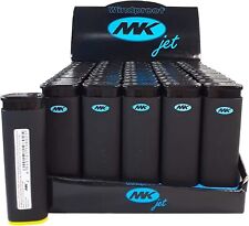 50 Ct MK JET BLACK TORCH  Big Full Size Lighters Refillable Windproof Lighter picture