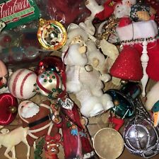 Vintage Box Of Christmas Ornaments Made In. Japan Ww2 Mixed Flocked picture