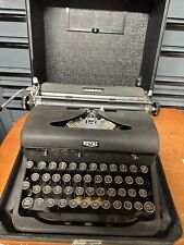 Royal Arrow 1941 WWII Portable Black Typewriter Glass Keys With Case & paperwork picture