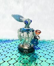 Tataoo Blue Octopus Glass Water Pipe Hookah Glass Pipe Beaker Bong Thick Bong picture