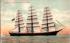 Postcard Sailing Ship Full Sail Leaves Harbor Provincetown MA Massachusetts M196 picture