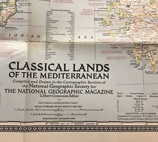 Vintage Map of Classical Lands of the Mediterranean Copyright 1949 National Geog picture