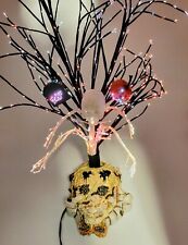 Vtg Puleo Tree Co Halloween Haunted Tree And Skull W/ Bugs Fiber Optic Electric  picture