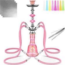 21'' 4 Hose Hookah Set with Everything Glass Shisha Vase - Include 50 Disposable picture