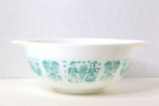 Pyrex Amish Butterprint Cinderella Turquoise on White 443 Mixing Bowl 2 ½ Quart picture