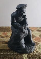 VTG Kingmaker Welsh Made Carved Coal Fisherman Sea Captain Figurine Scuplture picture