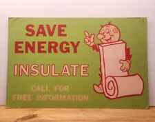 Vintage REDDY KILOWATT Cardboard STORE Energy Insulate ORIGINAL Promotional SIGN picture