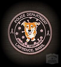Lawrence MA PD Oliver The Therapy Dog Breast Cancer Awareness Patch picture