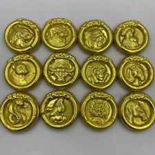 12PCS Ancient Coins Pure Handmade Double Sided Kangxi Imperial Zodiac Gold Cake picture
