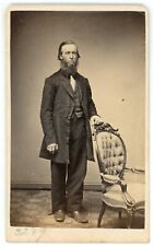 Antique CDV Circa 1870s McCormick Handsome Man With Chin Beard in Suit Oxford PA picture