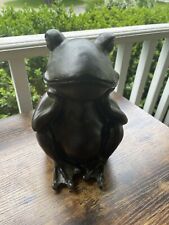 Vintage Verdigris Frog Metal Statue  picture