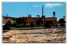 Gladstone MI Michigan Escanaba Paper Company on the River Chrome Postcard picture