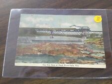 FGF Train or Station Postcard Railroad RR THE NEW DAM AT BLACK RIVER FALLS picture