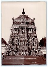 c1930 The Golden Tower Temple View Madurai India RPPC Unposted Postcard picture