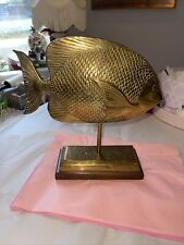 Vintage Solid Large Brass Fish Sculpture By Frederick Cooper Chicago. picture