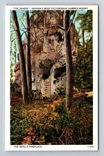 Waveland IN-Indiana, The Devil's Fireplace, Vintage Postcard picture