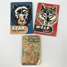 Vintage 1949 Boy Scouts Of America 1948 Bear 1952 Wolf Cub Books Lot of 3 USA picture