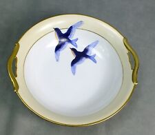 Vintage NIPPON Porcelain BLUE BIRD Hand Painted LARGE BOWL picture