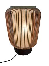 Vintage '50s Japanese Bamboo Lantern Plug In Lamp  Miyabi Andon style *READ* picture