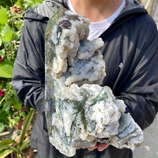 7.6LB Natural green moss agate quartz obelisk crystal aura healing picture