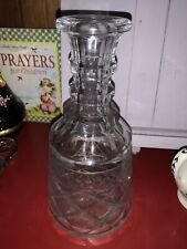 Beautiful 12” Cut Glass Decanter With Unmatched Stopper picture
