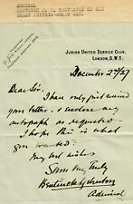 RARE “Royal Navy Admiral” Bentinck Yelverton Hand Written Letter COA picture