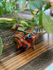 Wooden Cat Figurine Multicolored Wood picture