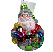 Christopher RADKO glass Xmas ornament JOLLY ROLLER #01-0957-0 Roly Poly Santa 5
