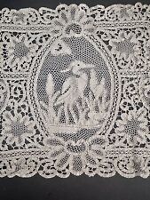 Antique Lace  Figural Crane Placemat Set With Runner Handmade 13 Pices picture