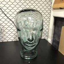Glass Mannequin Head for Wig Hat Scarf Home Store Display Life Size Green Tint picture