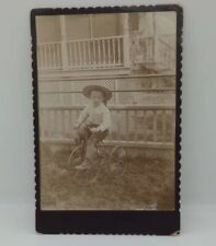 1890s Boy On Tricycle. Goldenberg & Spiro. Newark, NJ 5x7 Cabinet Photo picture