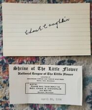 Father Charles E Coughlin SIGNED 3X5 card COA/Todd Mueller picture