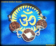 Creativity Intellact Rudraksha Bracelet In Pure Silver - Nepal Bead - Certified picture