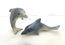 Vintage Hagan Renaker Discontinued Dolphins 2 Figurines 1970's picture