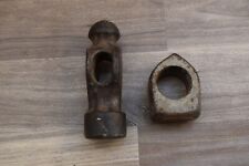 Vintage Old Iron Hammer Heads Blacksmith Tinsmith woodworking Tool primitive 2pc picture