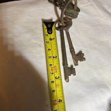 Vintage Key Ring With 2 Skeleton Keys One Believe To Be Cast Iron  picture